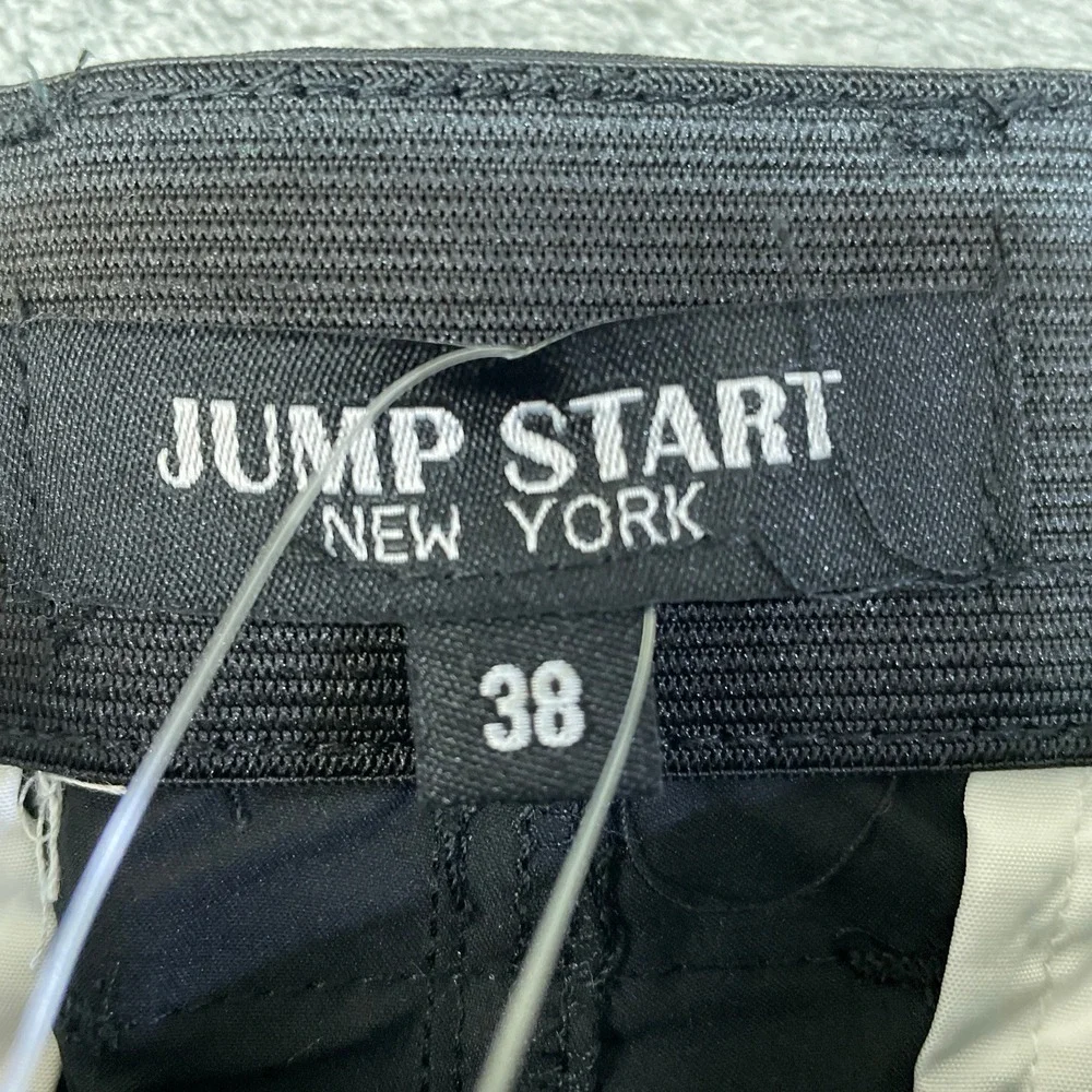 NWT Jump Start New York Cargo Shorts Men's 38 Black Cotton Stretch